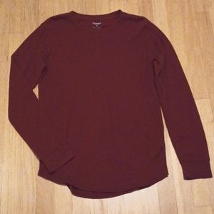 M Men Arizona Jean Co  Medium Long Sleeve Shirt Top Wine Color Maroon